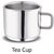 Meet Steel Double Wall Tea Cup / Coffee Cup , Set of 6 Piece , Sliver , 100 ml