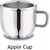 Meet Apple Steel Tea Cup / Coffee Cup , Set of 6 Piece , Sliver , 100 ml