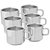 Meet Steel Double Wall Tea Cup / Coffee Cup , Set of 6 Piece , Sliver , 100 ml