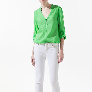 FloRida Egyptian Cotton Casual V Neck Long Sleeve Solid Green Shirt