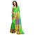Meia Greeen and Golen Chanderi Self Design Saree With Blouse