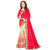 Meia Red and cream Georgette Embroidered Saree With Blouse