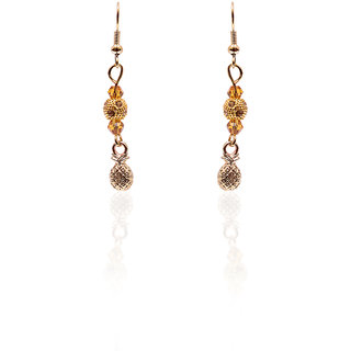 Trendy Baubles Gold Pineapple Bead Metal Drop Earrings