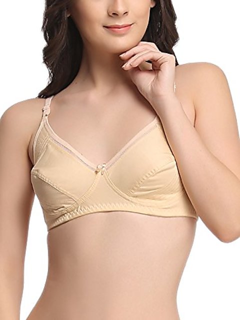 Buy Clovia Cotton Rich Non-Padded Wirefree Bra In Beige Online @ ₹349 from  ShopClues