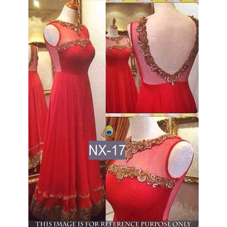 Buy Designer Red Net Long Gown For Women Online 2950 from ShopClues