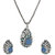 Blue and Silver Pendent & Earring Set with Zinc Alloy - TPNW13-205
