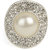 White and Silver Ring with Zinc Alloy - TPRI12- 302