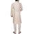 Kisah Men's Beige Color Front Open Jaquard Cotton Silk Long Kurta