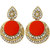Angel In You Exclusive Golden White Red Multi Colour Earrings. M-1273