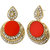 Angel In You Exclusive Golden White Red Multi Colour Earrings. M-1273