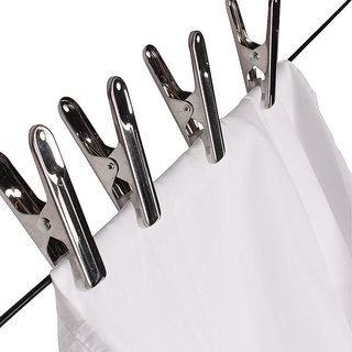 Set of 24 Pieces - Stainless Steel Cloth Drying Clips
