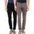 BUKKL Combo Of Stretchable Black And Grey Slim Fit Casual Trousers for Men (Pack Of Stretchable 2)