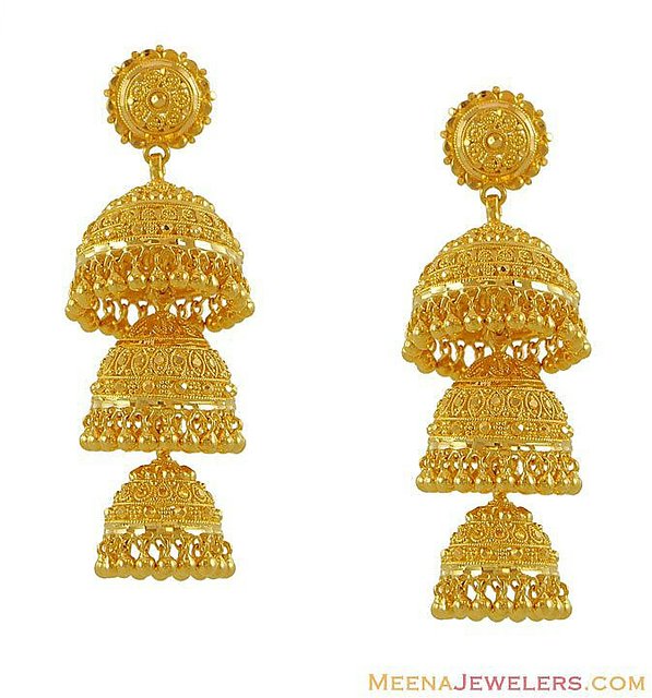 three step jhumka