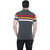 Basics Grey Striped Polo Neck Half Sleeve T-Shirt for Men