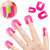 Magideal 20 pcs Manicure Finger Nail Art Case Nail Shield Protector Case Rose Red