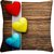 Textile Home polyester multicolor heart design 5 pc cushion cover (16x16)