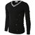 Doublju Mens Trendy Pull On Comfortable Long Sleeve V-Neck Sweater BLACK,(US S)