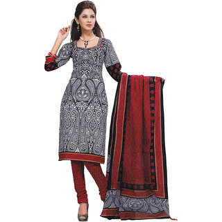 black churidar with red dupatta