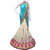 Meia Sky blue and Cream Georgette Embroidered Saree With Blouse