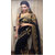 Glory sarees Black Georgette Embroidered Saree With Blouse