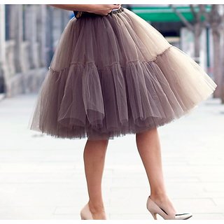 Buy Rimsha Grey net gathered skirt Online 1499 from ShopClues