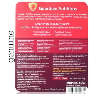 Buy Online Guardian AntiVirus 2013 1 PC 1 Year