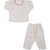 Teddy Print Night Suit - Pink ( 0-3 Month)