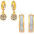 Mahi Gold Plated Combo of Two Stud Earrings with Crystals For Women