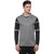Campus Sutra Grey Polo Neck Full Sleeve T-Shirt for Men