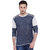 Campus Sutra Blue Round Neck Full Sleeve T-Shirt for Men