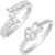 Mahi Silver  White Casual Rhodium Plated Alloy Cubic Zirconia (Cz) Contemporary Ring (Combo Of 4)