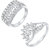 Mahi Rhodium Plated Combo of Two Finger rings with CZ for Women CO1104619R