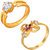 Mahi Gold Plated Combo Of Two Finger Rings With Swarovski Zirconia Cz For 