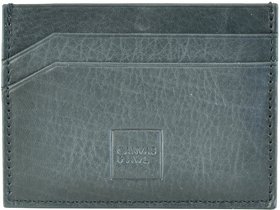 Canvas  Awl Genuine Leather Black Unisex Card Holder