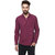 Mufti Mens Red Slim Fit Casual Shirts