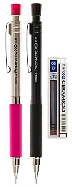 Assorted Colors DONG-A XQ Ceramic II Mechanical Pencil Pack of 3 with Lead Refill 0.5mm