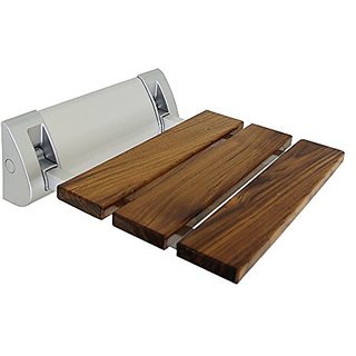 Clevr teak modern folding shower seat bench dark wood clearance