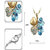 Cinderella Gold Plated Sea Blue Clover Necklace
