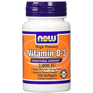 NOW Foods Vitamin D-3, 2,000 IU, 120 Softgels
