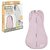 Woombie Convertible Baby Swaddle ~ Pink Posey/Heathered Pink, Size Mega 20-25 lbs