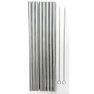 Buy 8 Stainless Steel Wide Smoothie Straws - CocoStraw Large Straight ...
