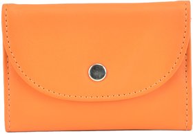 Mandava Genuine Leather Orange Unisex Card Holder