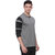 Campus Sutra Grey Polo Neck Full Sleeve T-Shirt for Men