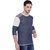 Campus Sutra Blue Round Neck Full Sleeve T-Shirt for Men