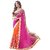 Bolly Lounge OrangePink Embroidered GeorgetteNet Saree With Blouse