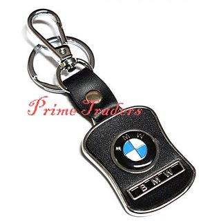 BMW Black Leather Imported Keychain