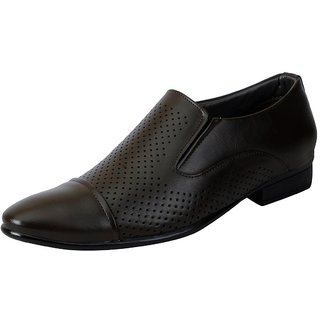 Fausto Men Brown Slip On Formal Shoes