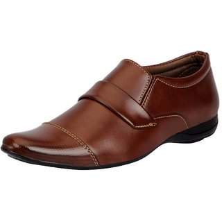 Fausto Men Brown Slip On Formal Shoes