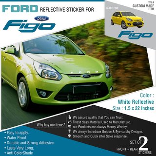 Buy FORD White Reflective Sticker set for Ford Figo Type 1 Online ...