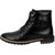 Fausto Men Black Lace-Up Boots